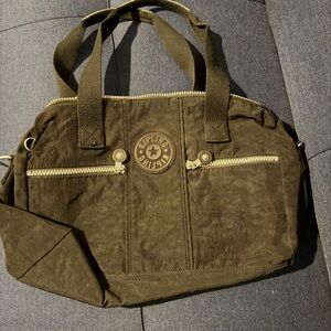 Kipling Black Canvas Zip Front Tote